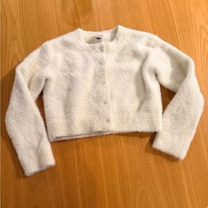 Hanna andersson girls size 8 crop cardigan in cream never worn